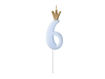 Picture of CANDLE CROWN LIGHT BLUE NUMBER 6